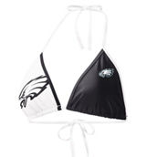 G-III 4Her by Carl Banks Women's Black/White Philadelphia Eagles Play Action Bikini Top