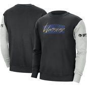 Nike Men's Black/Heather Gray Golden State Warriors Courtside Versus Force & Flight Pullover Sweatshirt