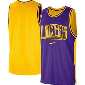 Nike Men's Purple/Gold Los Angeles Lakers Courtside Versus Force Split DNA Performance Mesh Tank Top