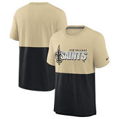 Nike Men's Gold/Black New Orleans Saints Fan Gear Colorblock Tri-Blend T-Shirt