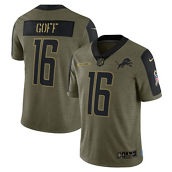 Nike Men's Jared Goff Olive Detroit Lions 2021 Salute To Service Limited Player Jersey