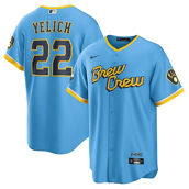 Nike Men's Christian Yelich Powder Blue Milwaukee Brewers 2022 City Connect Replica Player Jersey