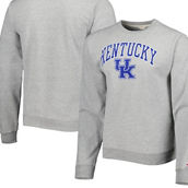 League Collegiate Wear Men's Gray Kentucky Wildcats 1965 Arch Essential Fleece Pullover Sweatshirt