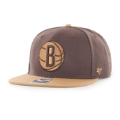 '47 Men's Brown Brooklyn Nets No Shot Two-Tone Captain Snapback Hat