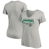 Fanatics Branded Women's Gray Dallas Stars 2020 Western Conference s Locker Room Taped Up V-Neck T-Shirt
