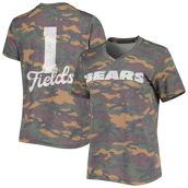 Majestic Threads Women's Threads Justin Fields Camo Chicago Bears Name & Number V-Neck Tri-Blend T-Shirt