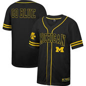 Colosseum Men's Black Michigan Wolverines Free Spirited Mesh Button-Up Baseball Jersey