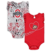 Colosseum Girls Infant Scarlet/Gray Ohio State Buckeyes Sweet Pea Two-Pack Bodysuit Set