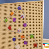 Flash Furniture Bright Beginnings Commercial Grade 79 Piece Multicolor Chain and Gears Accessory Set for Modular STEAM Wall Systems