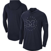 Nike Men's Navy Michigan Wolverines Campus Tri-Blend Performance Long Sleeve Hooded T-Shirt