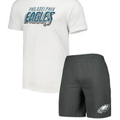 Concepts Sport Men's Charcoal/White Philadelphia Eagles Downfield T-Shirt & Shorts Sleep Set