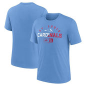 Nike Men's Light Blue St. Louis Cardinals Rewind Review Slash Tri-Blend T-Shirt