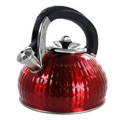 MegaChef 3 Liter Stovetop Whistling Kettle in Red