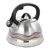 Mr. Coffee Cagliari 1.75 Quart Stainless Steel Whistling Tea Kettle with Color C