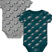 Outerstuff Newborn & Infant Midnight Green/Gray Philadelphia Eagles Two-Pack Double Up Bodysuit Set