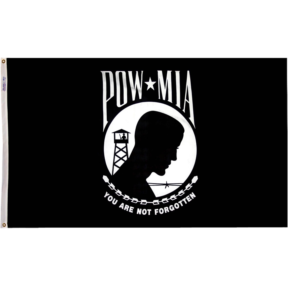 POW MIA Prisoner of War & USA American Flag 4"x6" Desk Set Black Base 