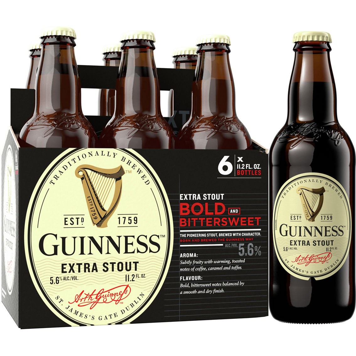 Guinness Extra Stout 11.2 oz. Bottle 6 pk. - Image 2 of 2