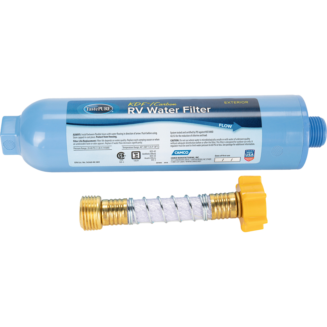 Camco Taste Pure Water Filter with Flexible Hose Protector - Image 3 of 8
