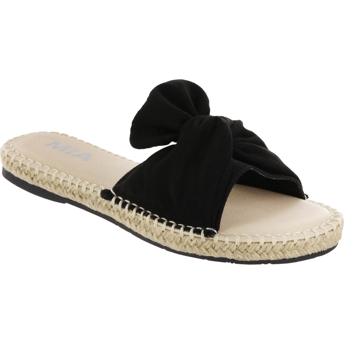 Mia Shoes Kensi  Knotted Slide Espadrille Flat Sandals  