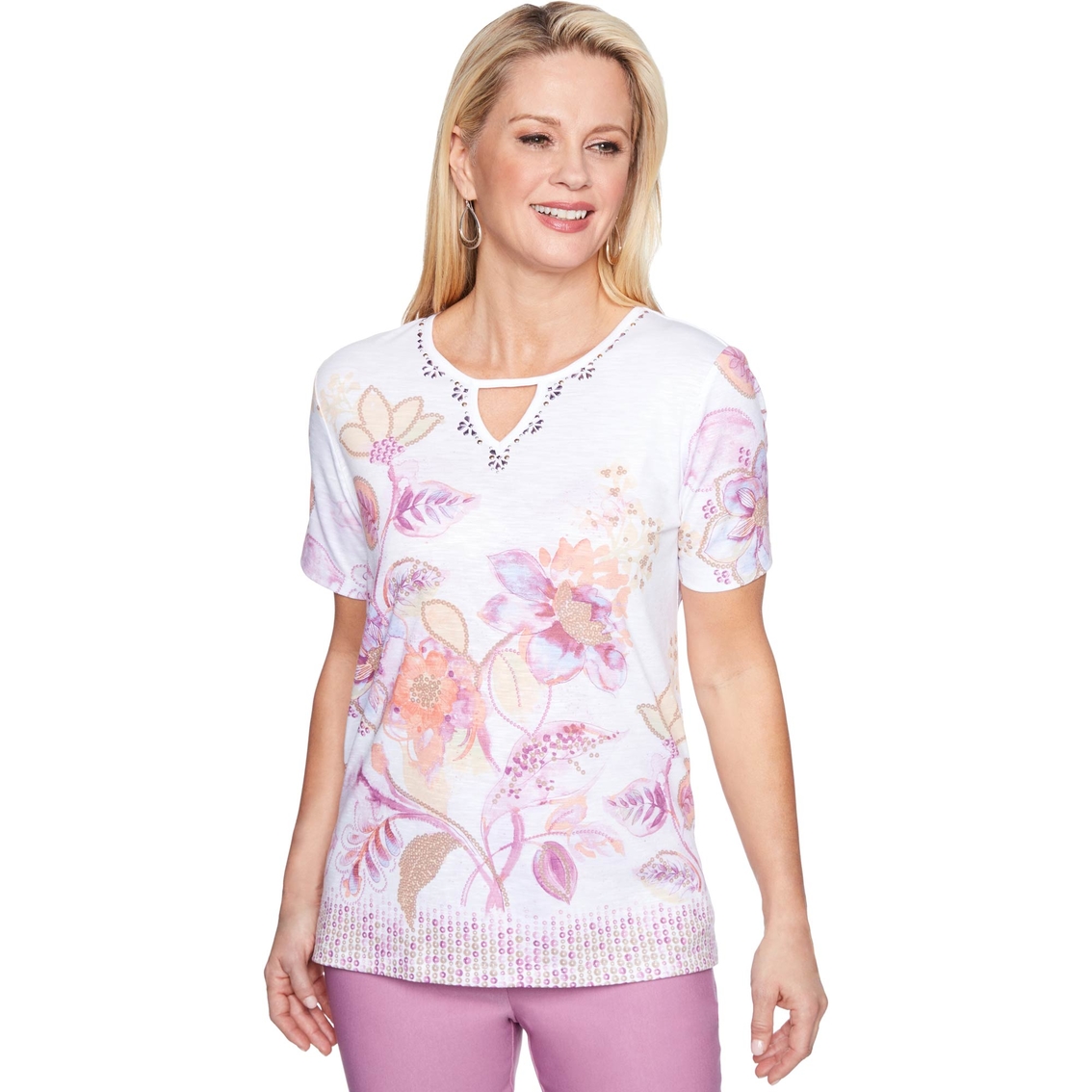 Alfred Dunner Floral Border Top | Tops | Clothing & Accessories | Shop ...