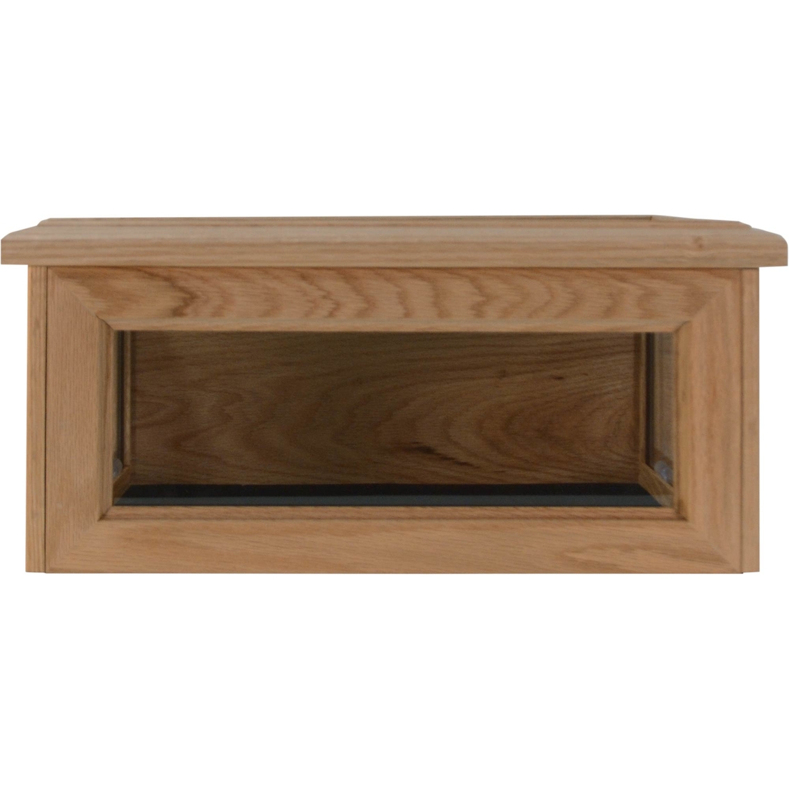 DomEx Hardwoods Hat/Cover Box, Glass Top, Oak - Image 2 of 3