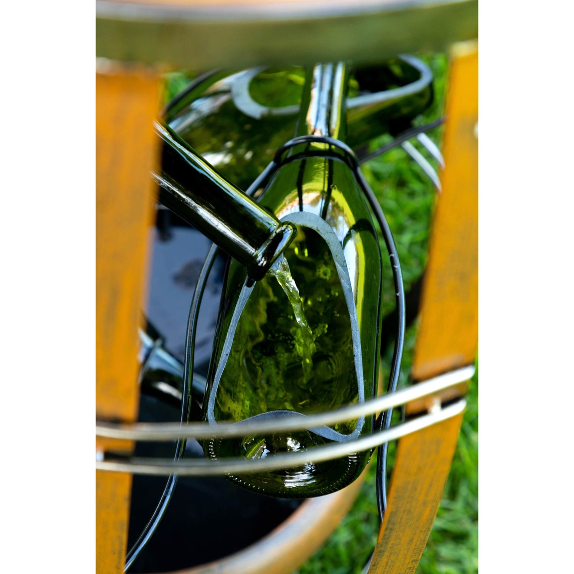 Alpine Metal Fountain with Tiered Glass Bottles - Image 6 of 6