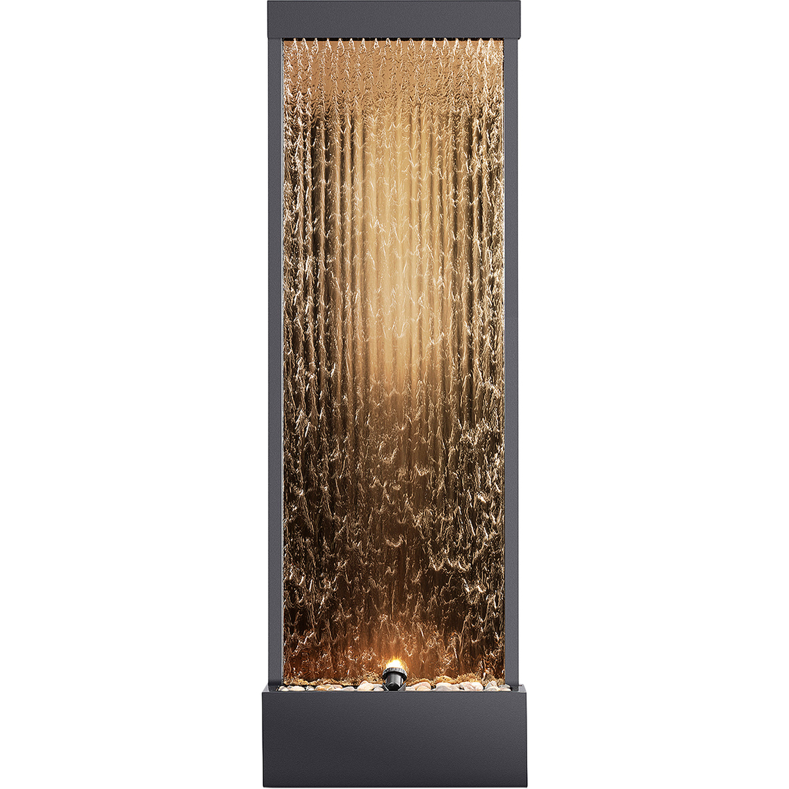Alpine Bronze Mirror Waterfall Fountain with Stones and Light - Image 3 of 10