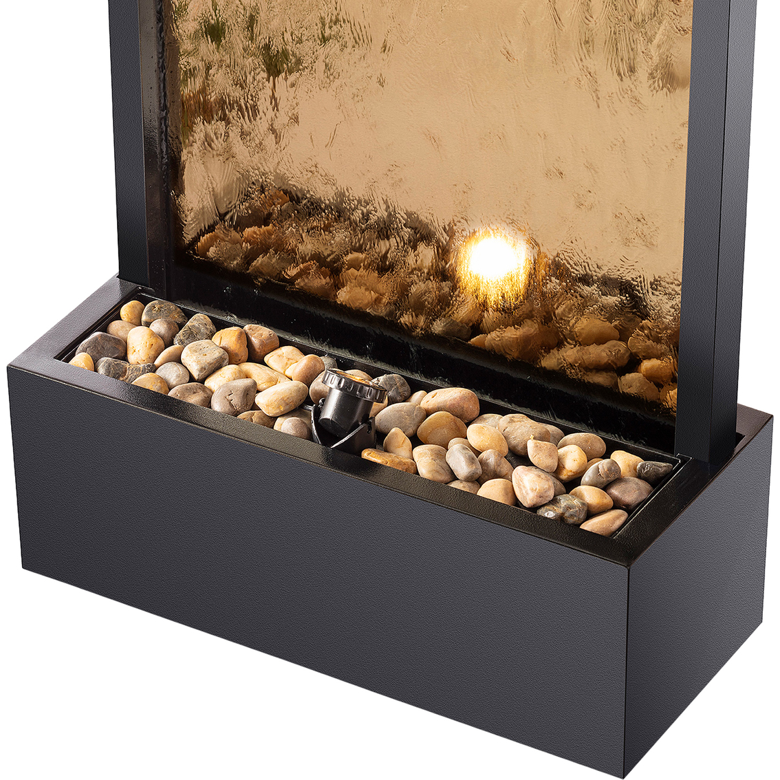 Alpine Bronze Mirror Waterfall Fountain with Stones and Light - Image 4 of 10
