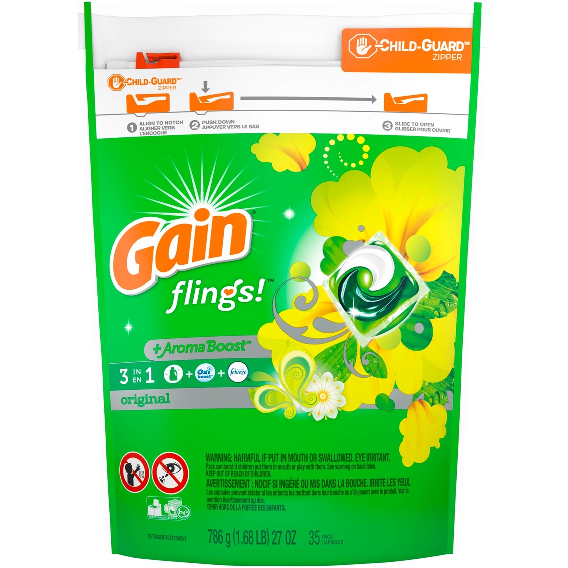 Gain flings! + Aroma Boost Original Laundry Detergent Pacs 35 Ct.