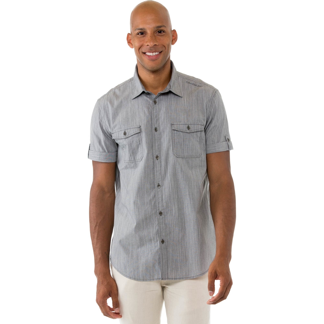 Calvin Klein Jeans Solid Slub Double Pocket Shirt | Shirts | Clothing ...