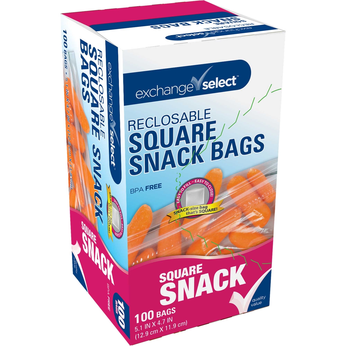 Exchange Select Square Snack Bags 100 Ct., {category}, {parent_category}