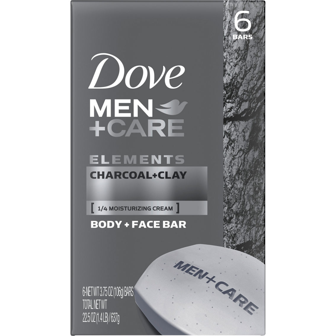 Dove Men + Care Elements Charcoal + Clay Body and Face Bar 6 pk.