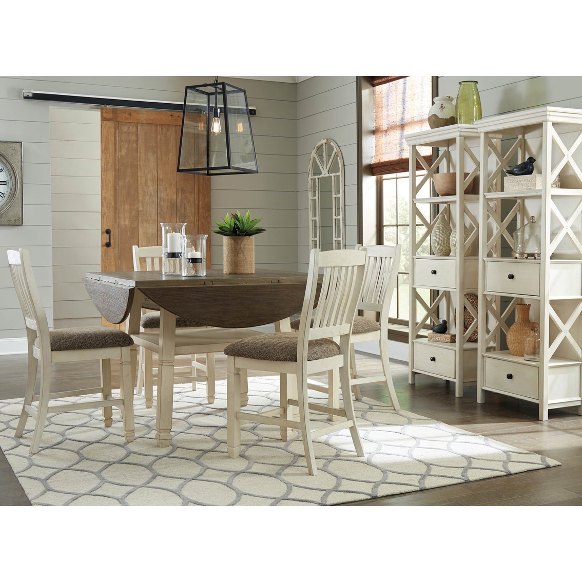 Signature Design by Ashley Bolanburg 5 pc. Drop Leaf Counter Table Set - Image 4 of 4