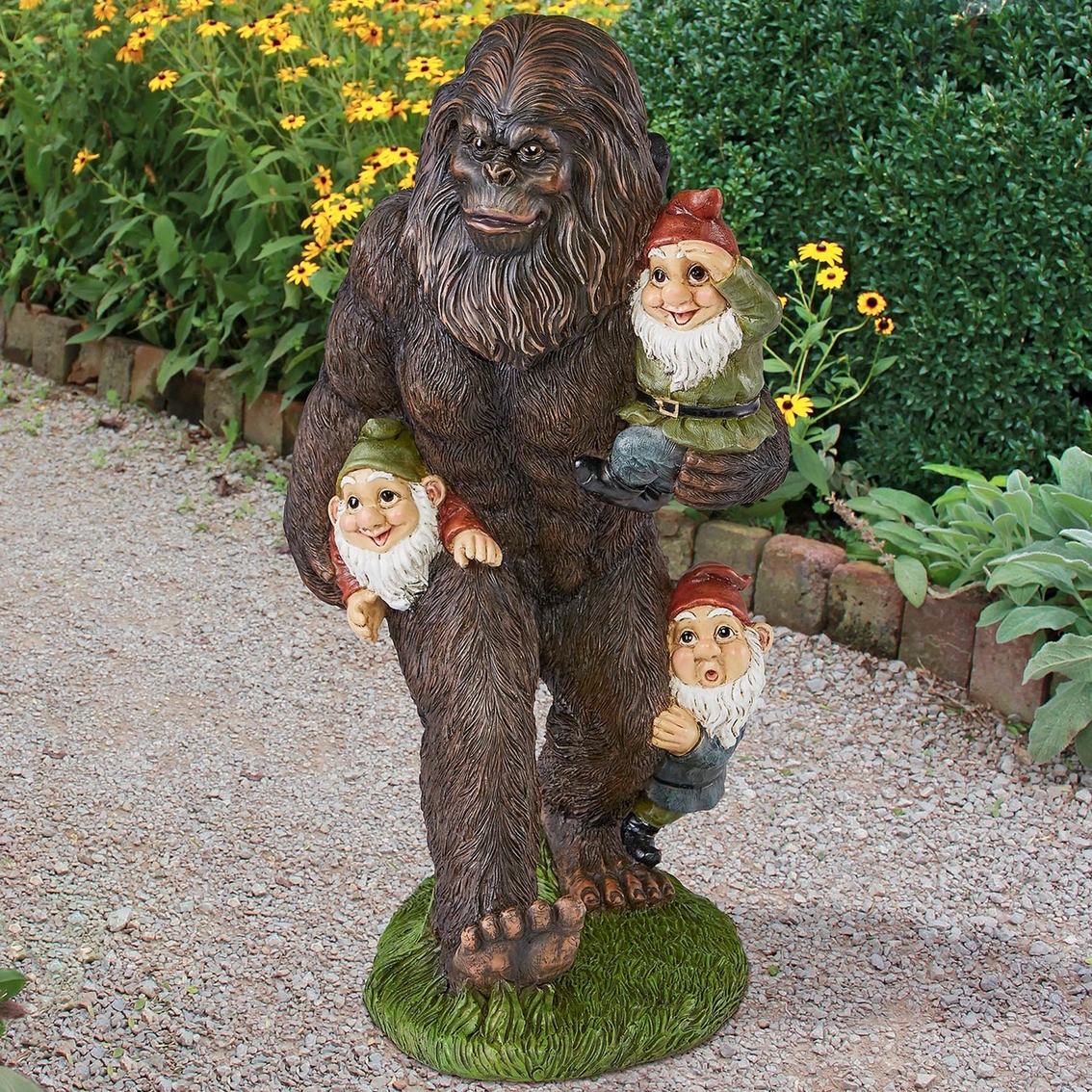 Design Toscano Schlepping the Garden Gnomes Bigfoot Statue - Image 4 of 4