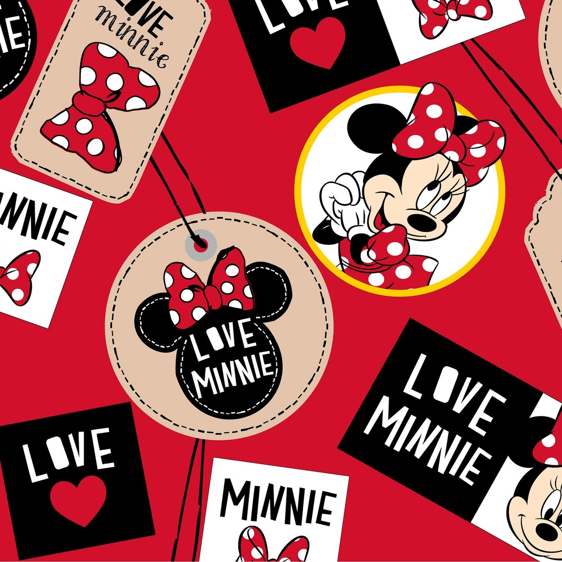 Springs Creative Disney Minnie Mouse Badges Fleece Fabric By The