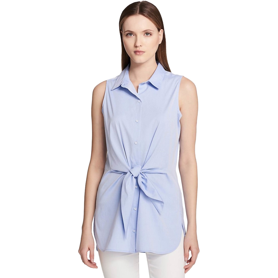 Calvin Klein Collection Tie Front Tunic Blouse | Tops | Clothing &  Accessories | Shop The Exchange