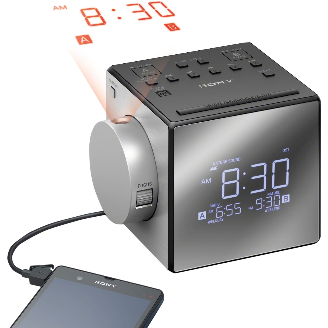 Sony Alarm Clock Time Projector - Image 2 of 2