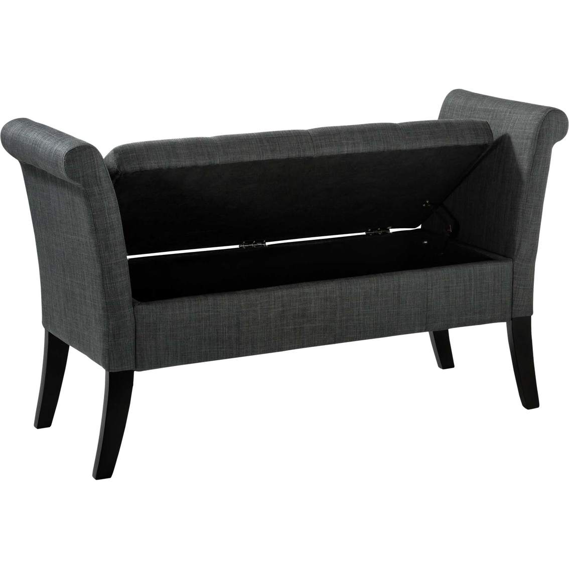CorLiving LAD-501-O Antonio Scrolled Fabric Storage Bench - Image 3 of 6