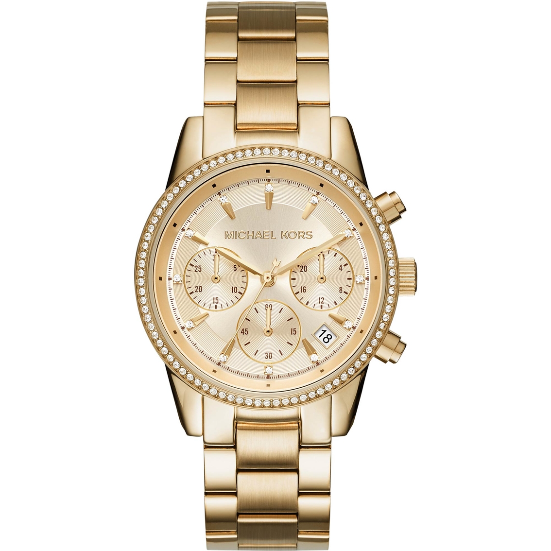 Michael Kors Women's Ritz Goldtone Chronograph Watch Mk6356 | Stainless ...
