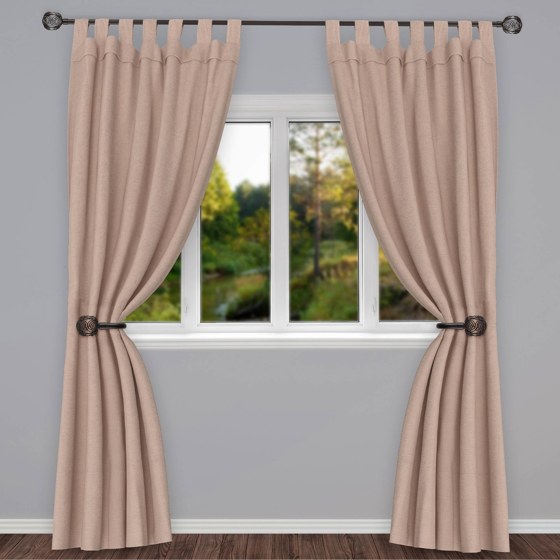 Lavish Home Circle Finials Curtain Rod - Image 2 of 4