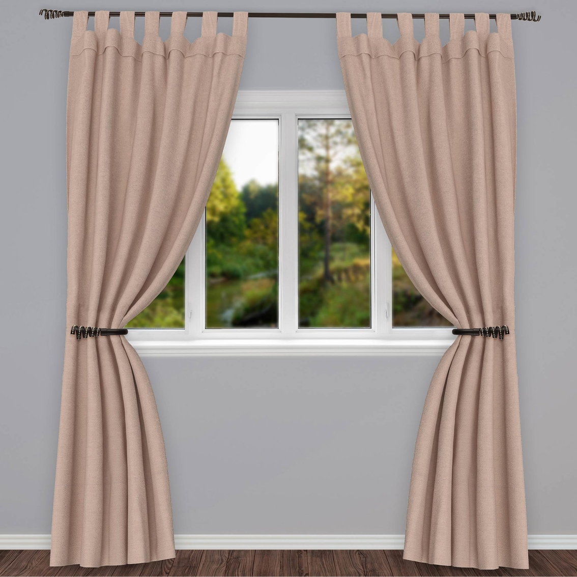 Lavish Home Swirl Finials Curtain Rod - Image 2 of 4