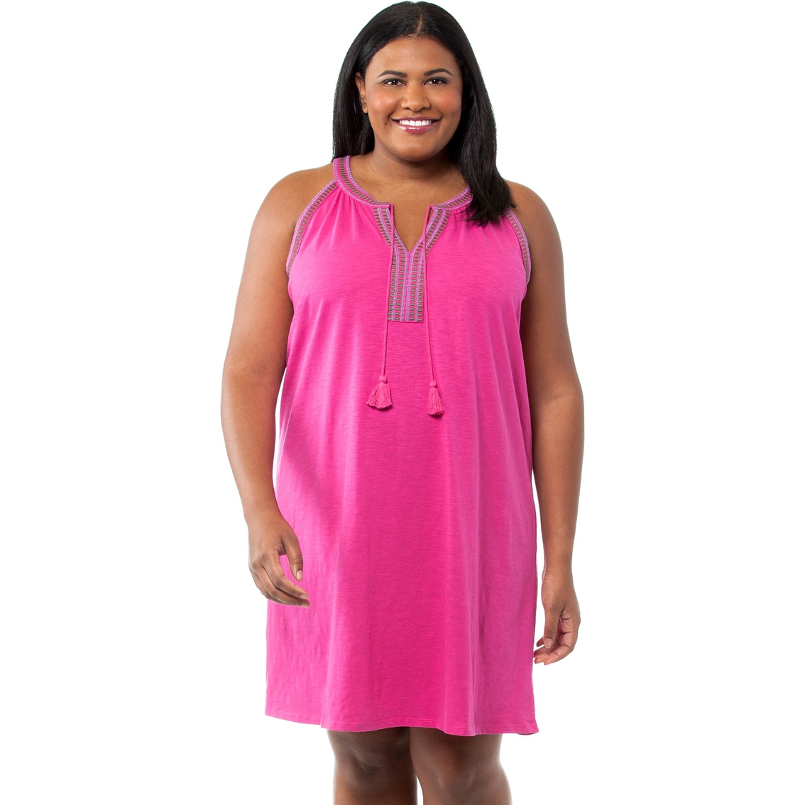 Cherokee Plus Size Embroidered Knit Dress - Image 3 of 4