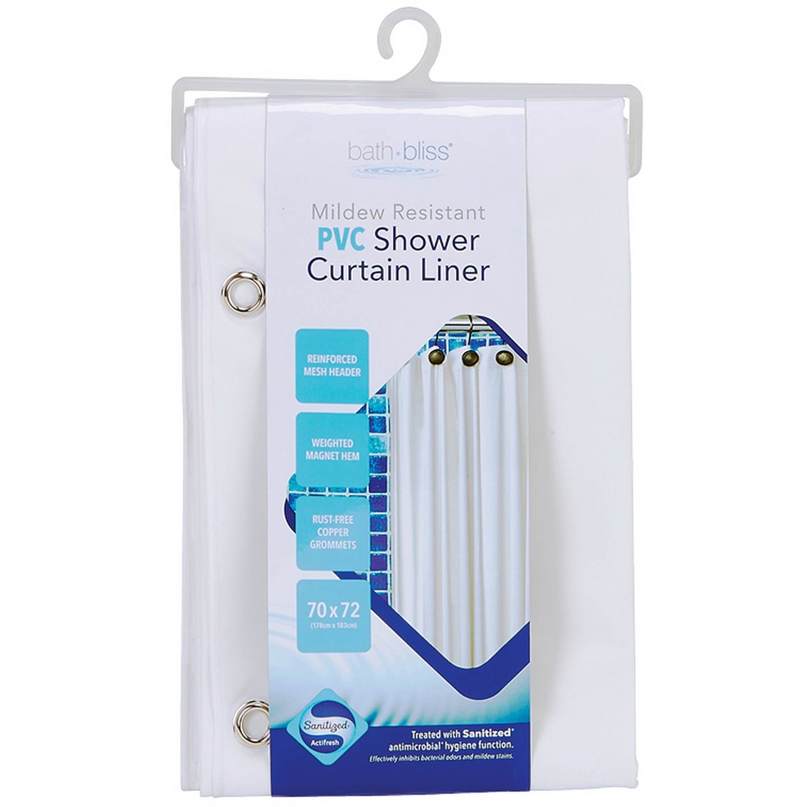 Bath Bliss Sanitized PVC Shower Liner - Image 2 of 2