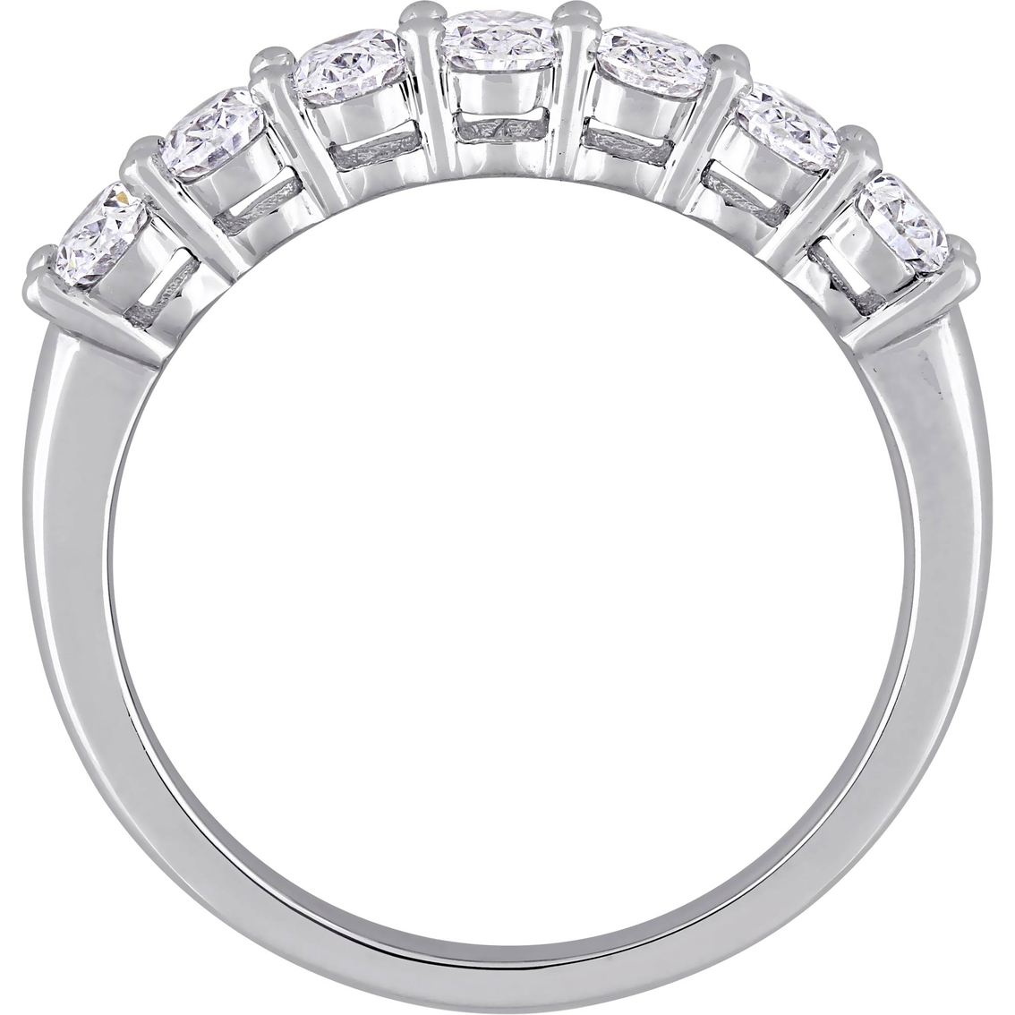 Diamore 14K White Gold 1 1/3 CTW Oval Diamond Semi-Eternity Ring - Image 3 of 4
