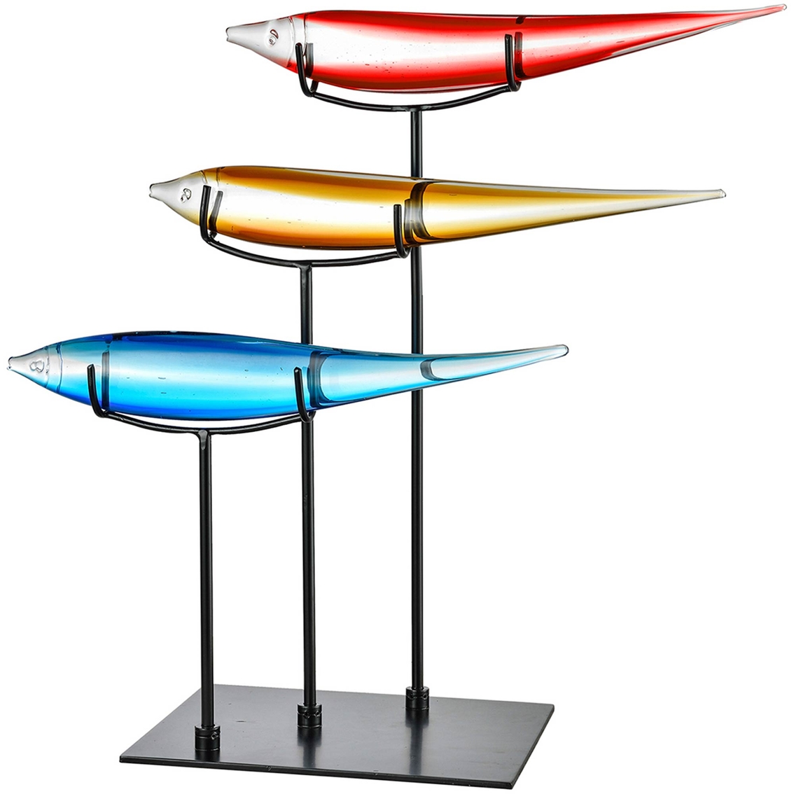 Dale Tiffany 3 Pc. Multi Color Fish With Stand