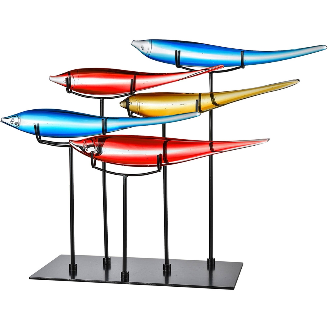 Dale Tiffany 5 Pc. Multi Color Fish With Stand - Image 1 of 2