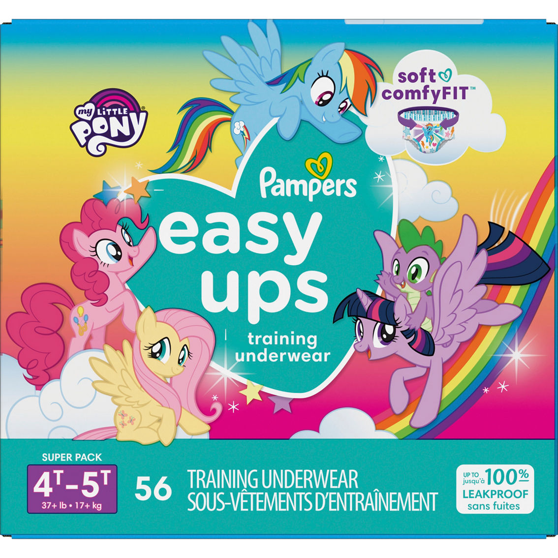 Pampers Girls Easy Ups Training Underwear Size 4t-5t (37+ Lb.) 56