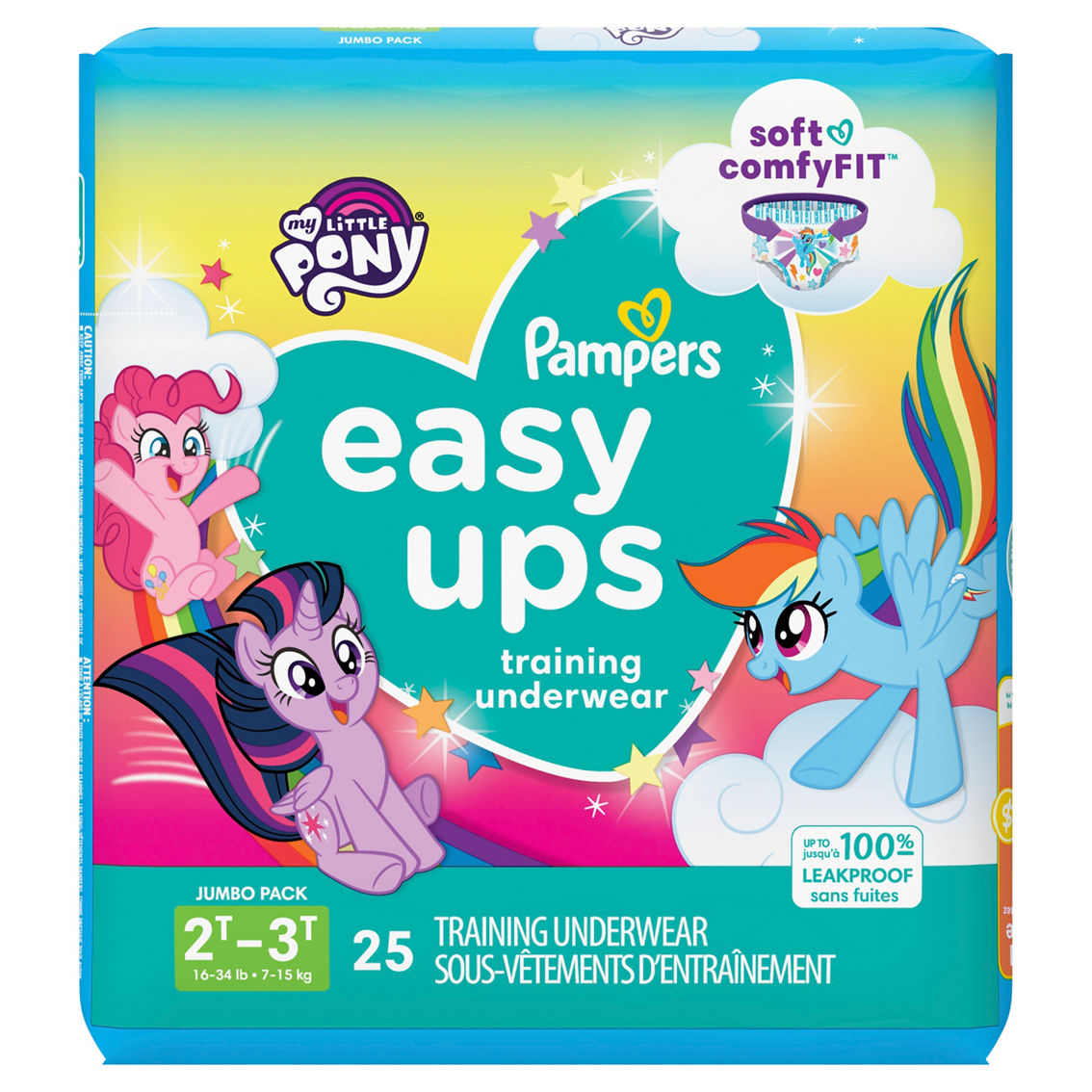 Pampers Girls Easy Ups Training Underwear Size 2t-3t (16-34 Lb