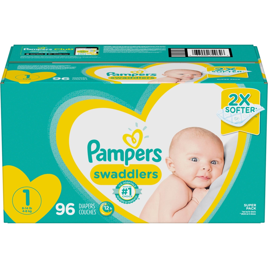 96 Count Pampers Pampers Swaddlers Diapers Size 1 96 Count 