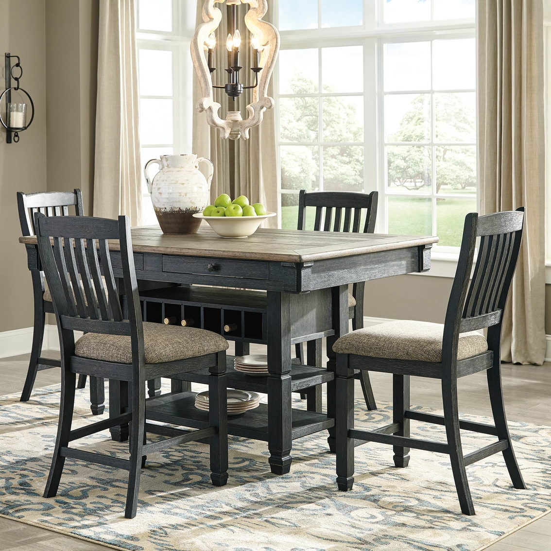 Signature Design by Ashley Tyler Creek Rectangular Dining Room Counter Height Table - Image 2 of 3